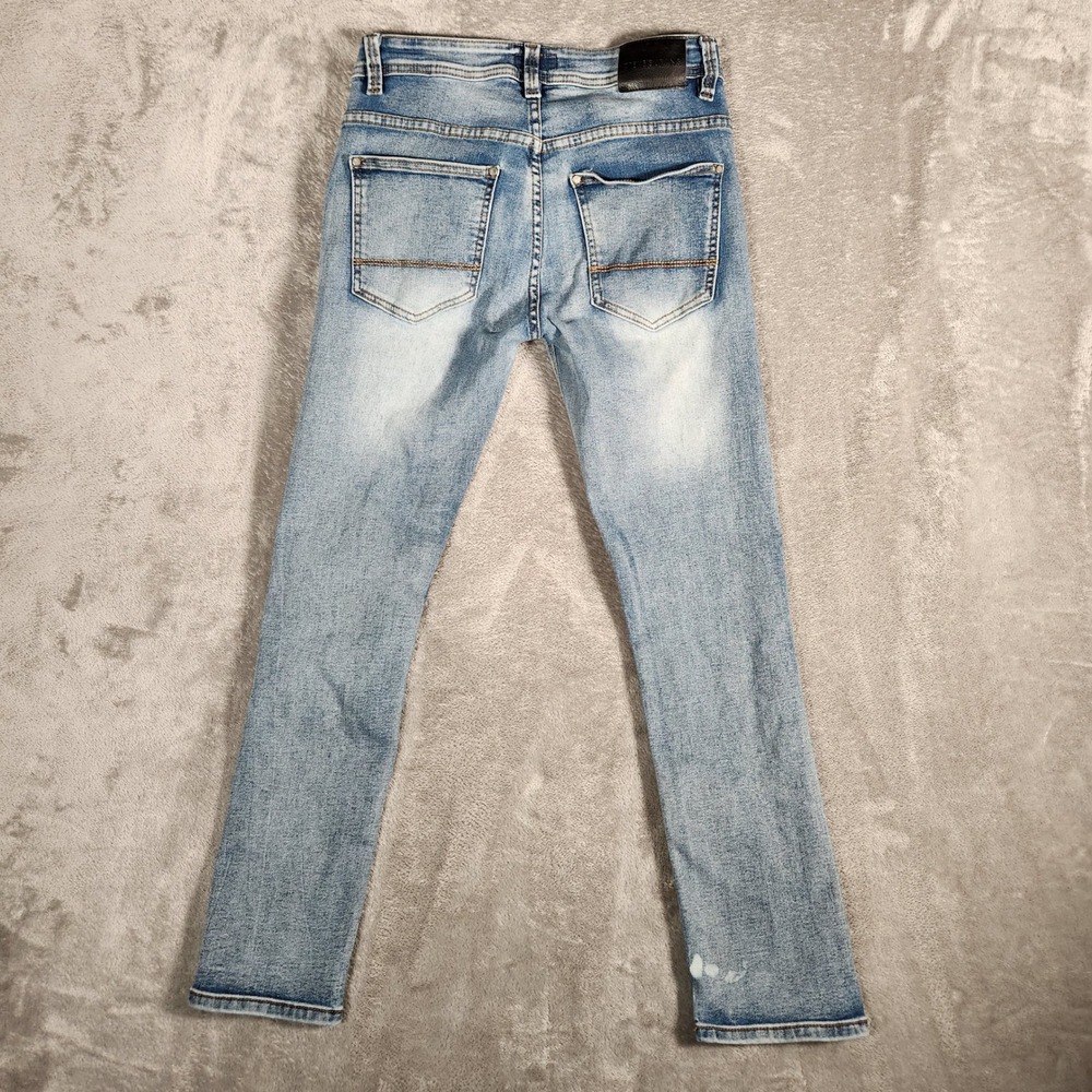 Steve's Jeans Men's 30X30 Blue Slim Light Wash Stretch SU9DJMURST PAINT STAIN - Picture 10 of 12